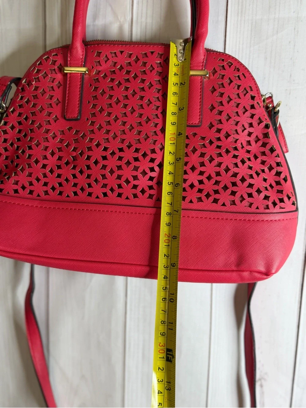 Merona Red Laser-Cut Satchel Crossbody Bag